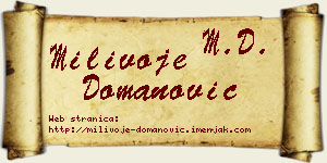 Milivoje Domanović vizit kartica